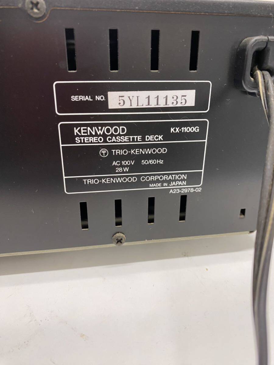 KENWOOD KX-1100G ケンウッド ステレオカセットデッキ オーディオ機器 通電のみ確認済み 現状品の画像9