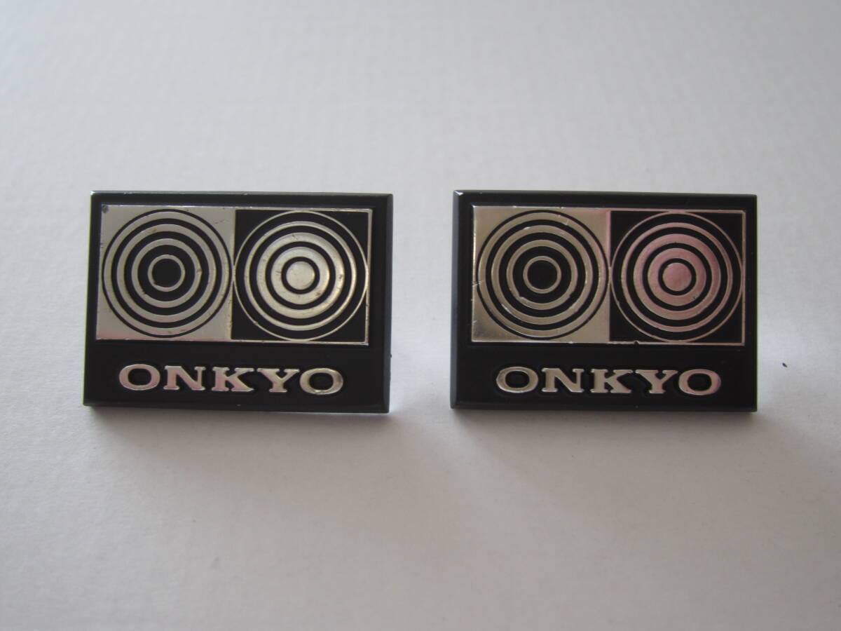 ONKYO  スピーカー  エンブレム   2.8cm   レトロ品  アルミ製   良好品   ２個の画像1