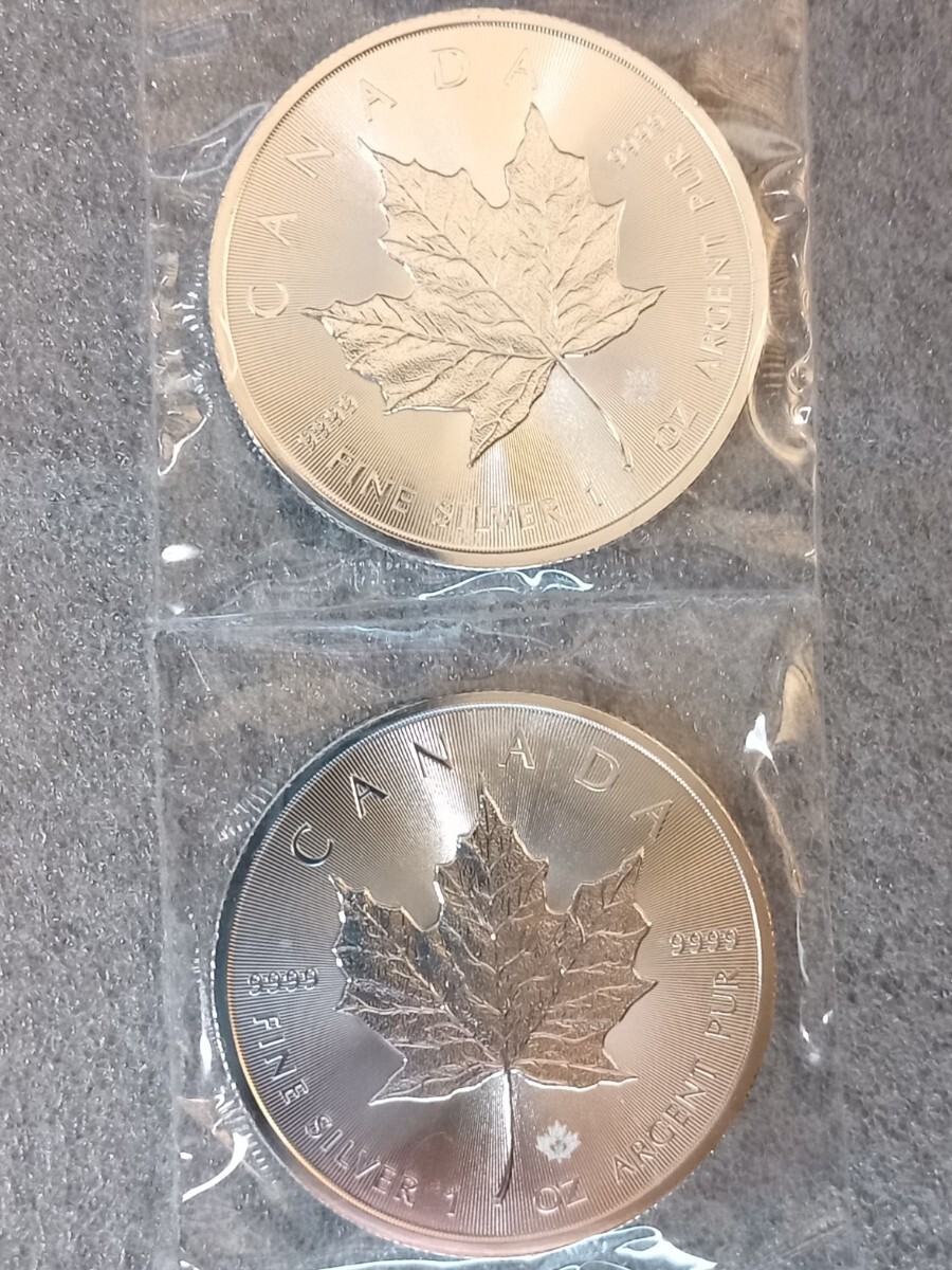 ★カナダ・メイプルリーフ４枚・モントリオール１０ドル銀貨１枚★の画像6