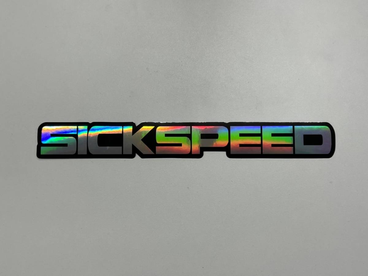 SICKSPEED　ロゴステッカー 1枚 オイルスリック ホログラム ホログラフィック USDM シックスピード シール スタンス ドリフト サーキット_画像2