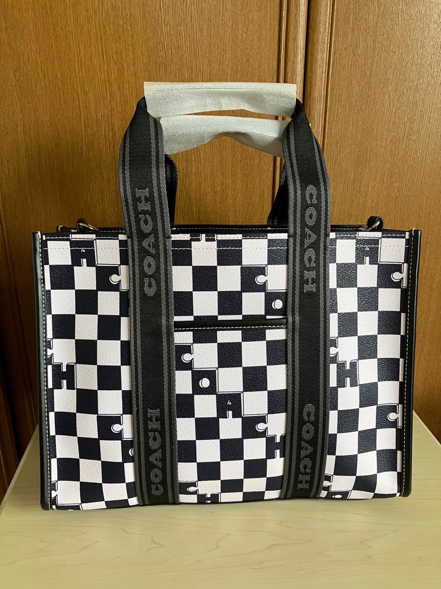COACH スミス トート・チェッカーボード プリントCR101 価格相談 COACH スミス トート・チェッカーボード プリントCR101 価格相談