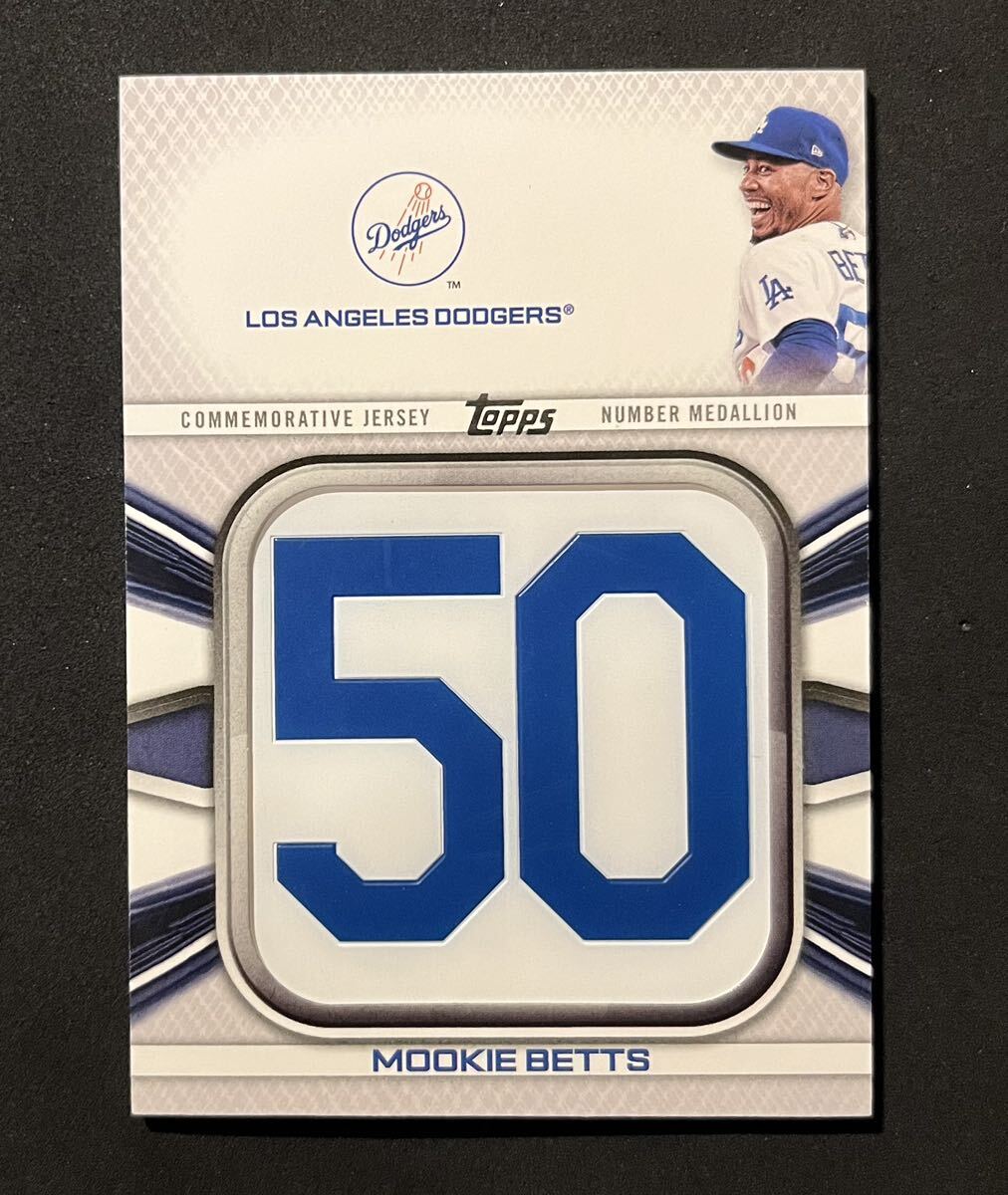 Mookie Betts ムーキー ベッツ Topps Medallion Jersey Number 50 Dodgers Relic Patch 大谷翔平 チームメイト パッチ_画像1