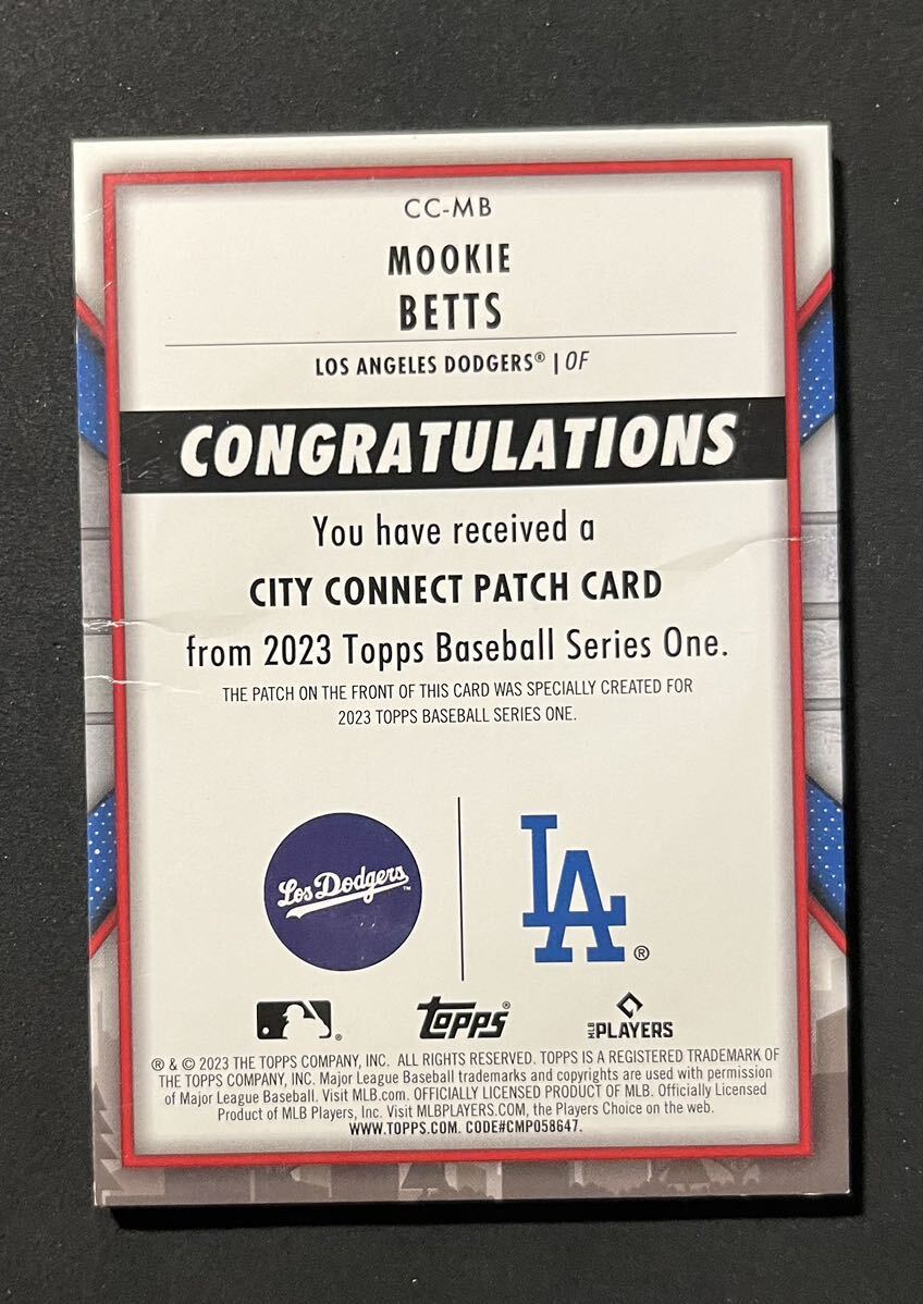 Mookie Betts Topps Series 1 City Connect Patch Dodgers Relic ムーキー ベッツ ドジャース パッチ 大谷翔平 チームメイト_画像2