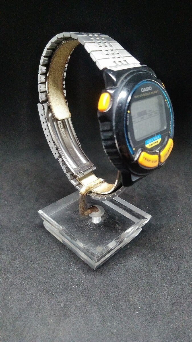 【激レア！80年代】CASIO カシオ SPORTGEAR JOG&CALORIE JC-11 ジョグ&カロリー ペースメーカー 消費カロリー 距離歩数計 稼動 ジャンク扱_画像3