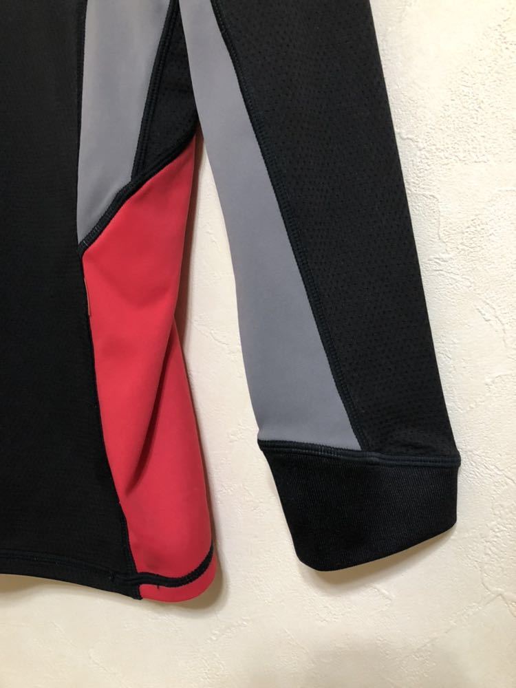 【良品】 ATHLETA アスレタ トレーニングウェア プラクティスシャツ サイズS 長袖 黒 グレー 赤_画像8