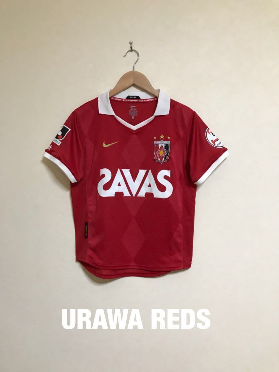 【美品】 NIKE URAWA REDS ナイキ 浦和レッズ 2010 ホーム ユニフォーム トップス サイズBOYS:140(S) 日本製 赤 半袖 Jリーグの画像1