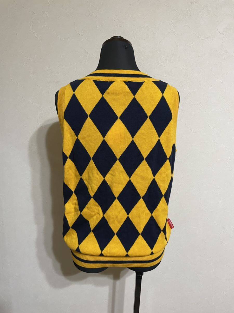 [ новый товар ] le coq sportif golf Le Coq Golf одежда женский V шея вязаный лучший размер LL желтый темно-синий a-ga il рисунок 