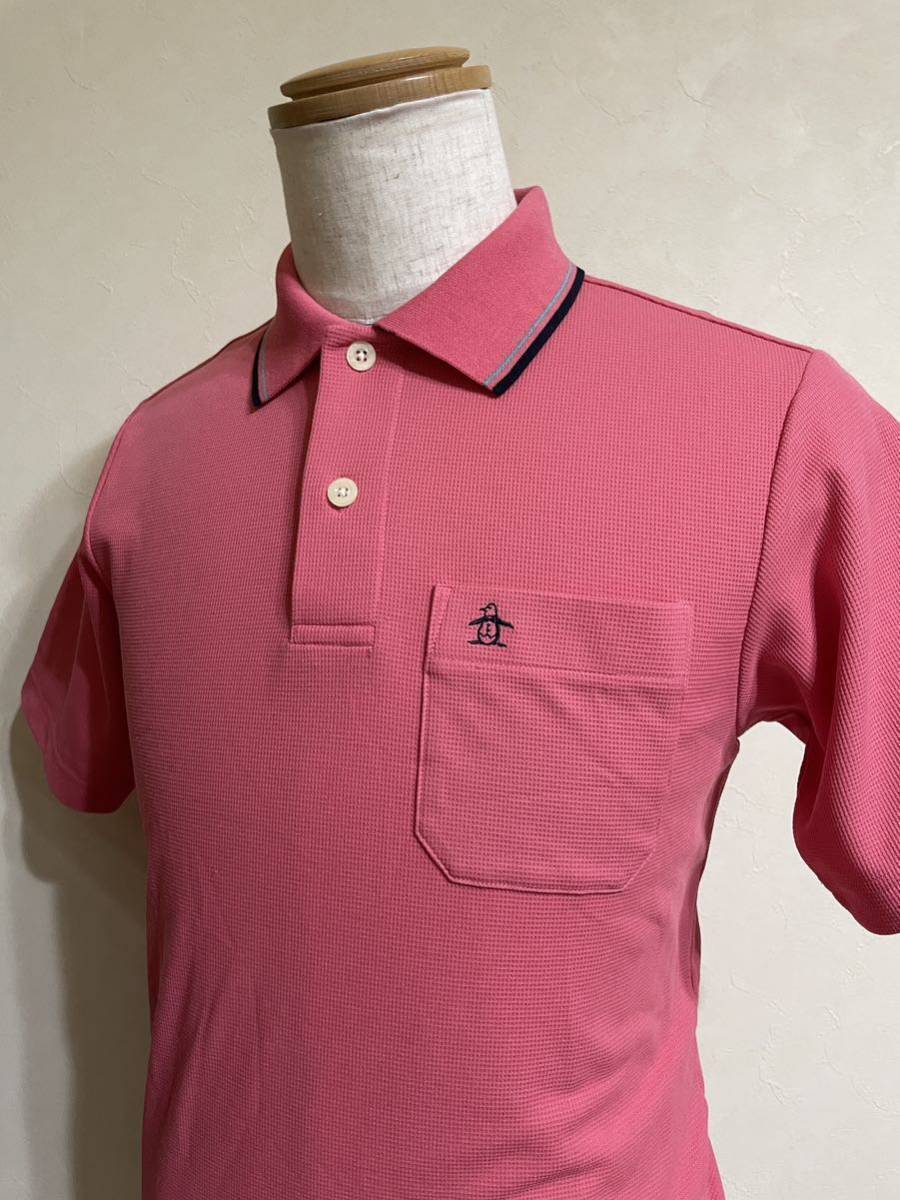 【美品】 Munsingwear golf マンシングウェア ゴルフ ドライ 鹿の子 ポロシャツ トップス サイズM 半袖 ピンク VG1500デサント製_画像7