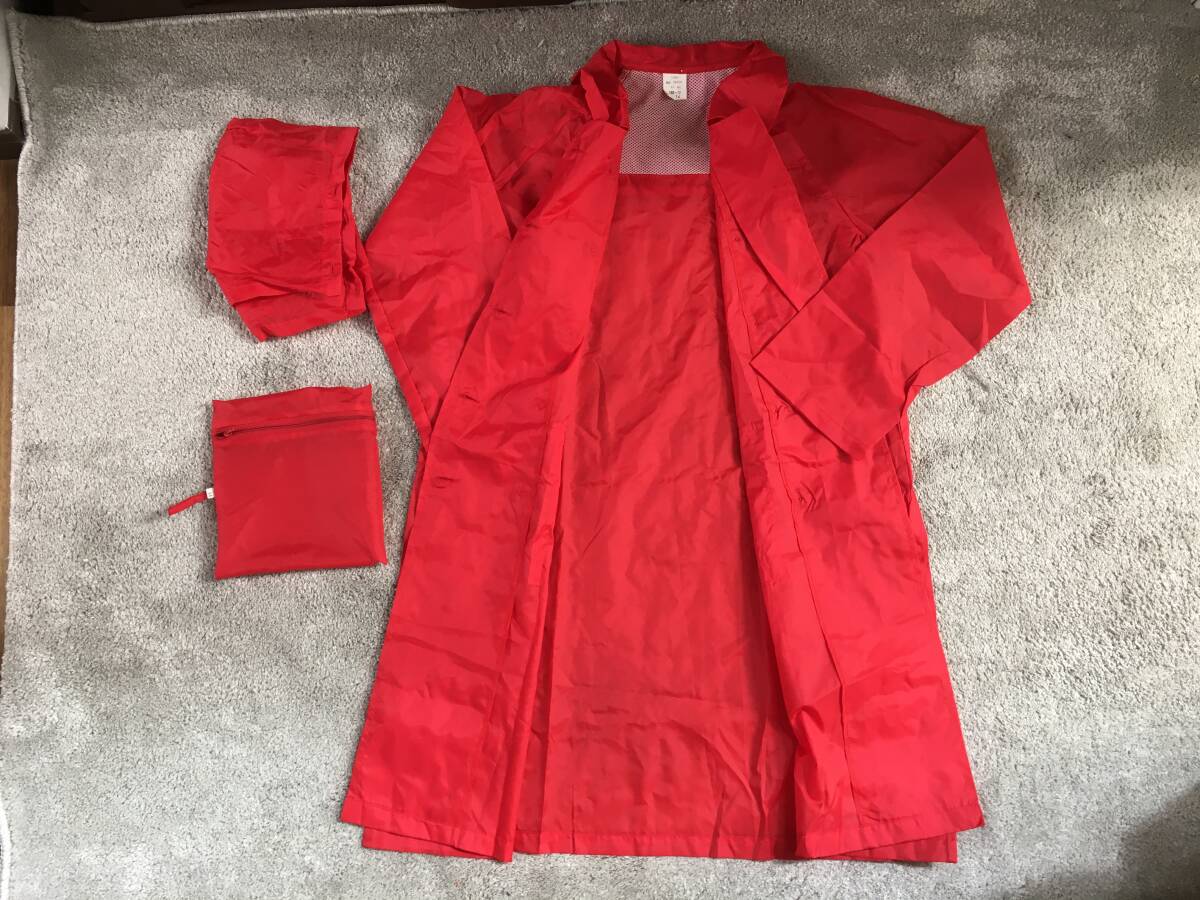  плащ Kappa непромокаемая одежда красный с капюшоном .150. нейлон сделано в Японии товар пакет есть б/у 