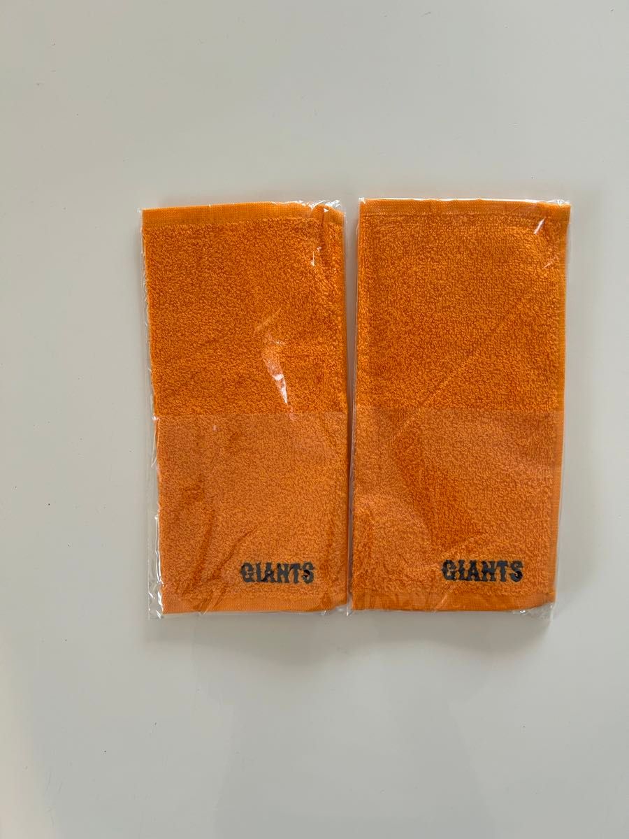 【未使用】讀賣巨人　ジャイアンツ　GIANTS ハンドタオル2枚セット　オレンジ