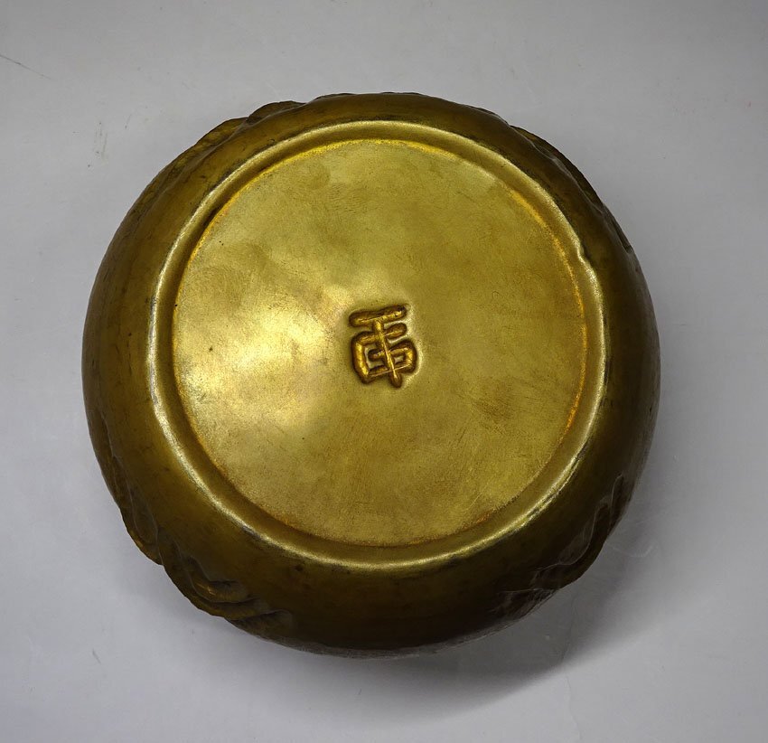 緑屋f■ 中国古玩 銅製 建水 唐物 時代物 i9/3-6912/29-7#60の画像3