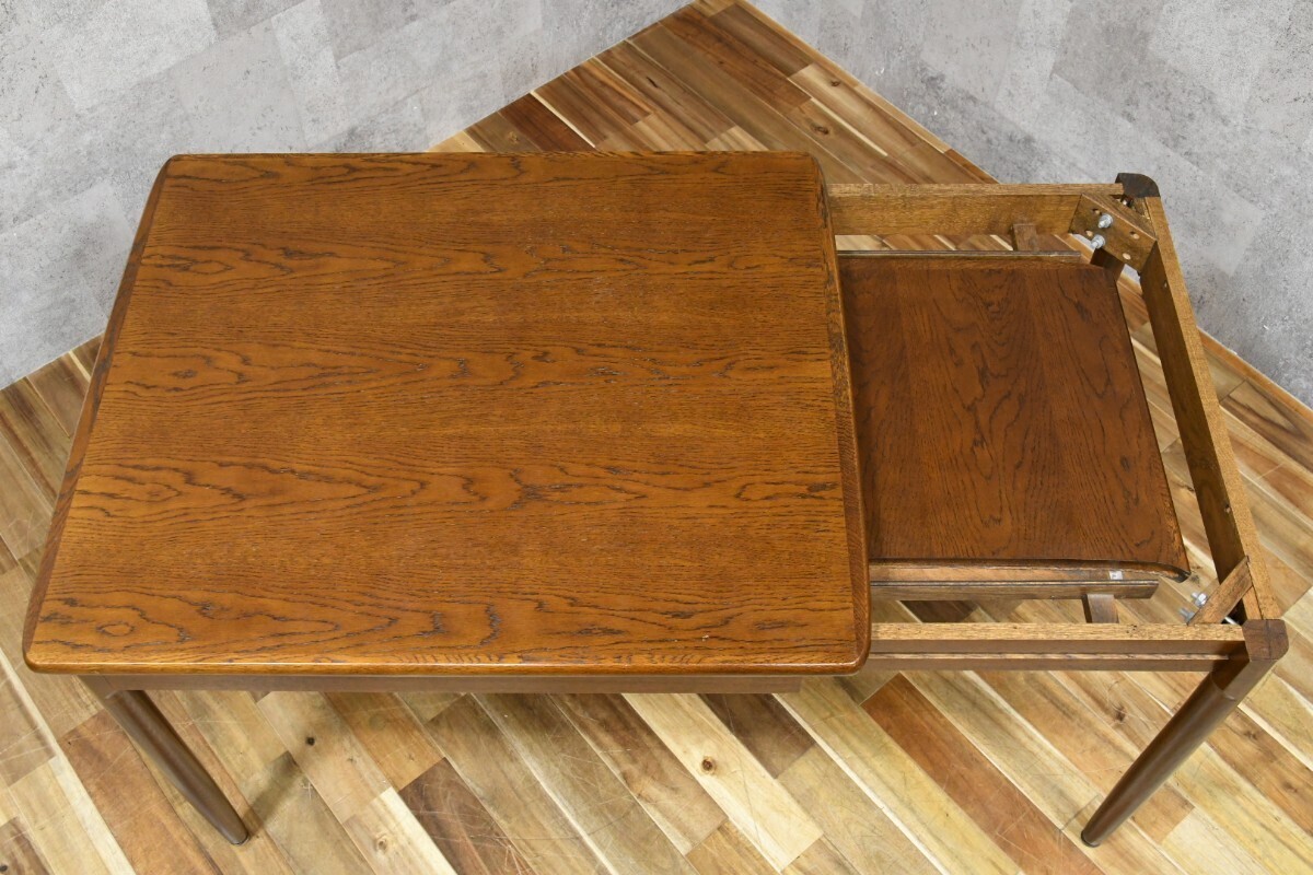 PB4DK49 日進木工 伸長式 ダイニングテーブル 90-135cm エクステンション オーク材 食卓テーブル 飛騨の家具 楢材 モダン 食卓机 の画像6