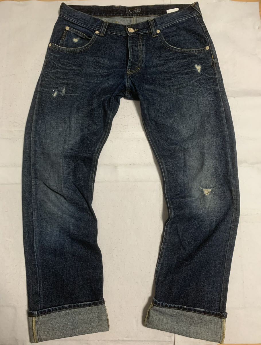 AJ Armani Jeans ARMANI JEANS Denim pants solid te Caro go damage processing indigo W34