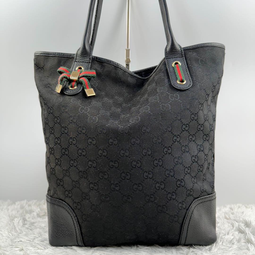 1円 グッチ GUCCI トートバッグ プリンシー シェリーライン GG柄 レザー A4収納可能 ハンドバッグ 肩掛け キャンバス 通勤 通学 激レア品の画像1