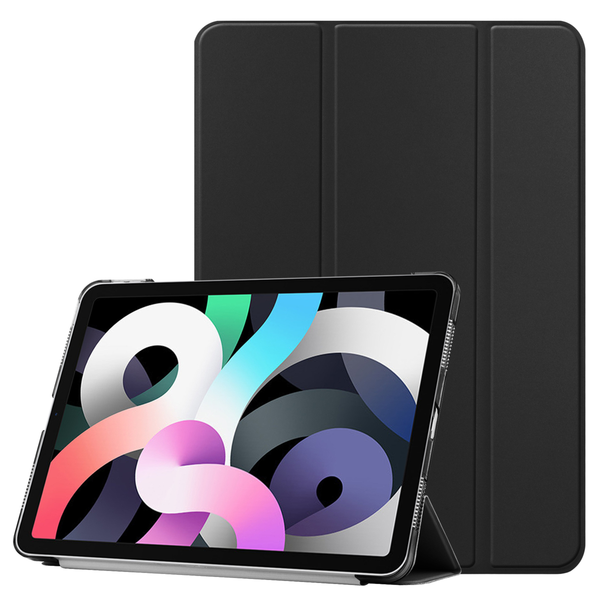 iPad ケース iPadPro(11インチ)2/3/4世代・ iPadAir4/5世代（10.9インチ) 兼用 スマートカバー PUレザー アイパッド ケース ブラックの画像1