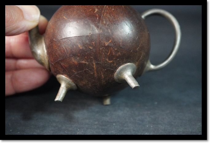 急須 古渡 錫製 ココナツ 椰子の実 煎茶道具 茶道具 時代 古玩 金属工芸品 骨董  古美術の画像5