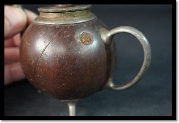 急須 古渡 錫製 ココナツ 椰子の実 煎茶道具 茶道具 時代 古玩 金属工芸品 骨董  古美術の画像4