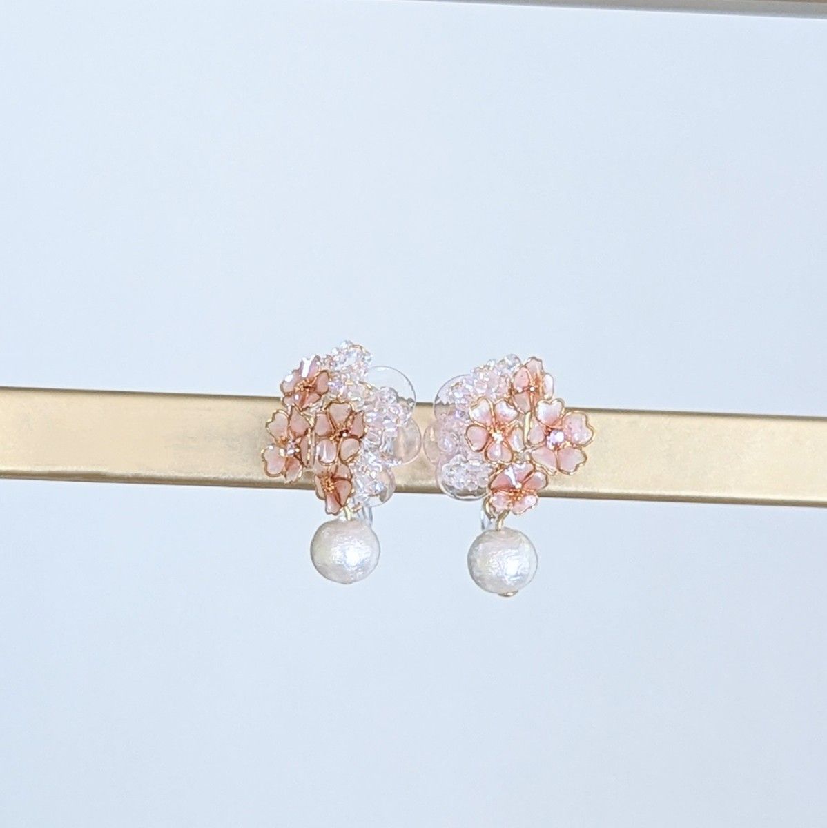 まり桜、ノンホールピアス//パーツ変更可