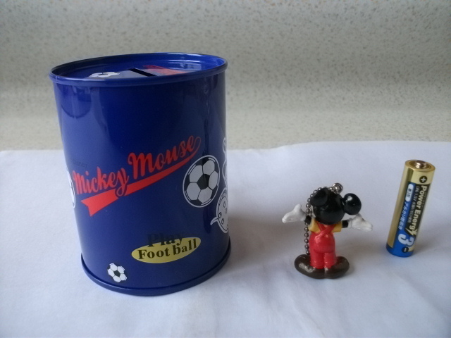 希少 レア 当時物 ミッキーマウス 缶型 貯金箱 ＆ キーチエーン 昭和レトロ ビンテージの画像8