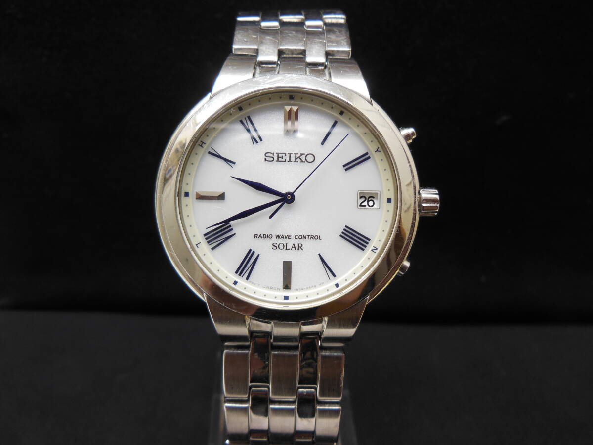 □ＳＥＩＫＯ　セイコー　ソーラー電波時計　7B52-0AH0　ステンレスモデル　ＵＳＥＤ稼働品 　【送料込み】□_画像1