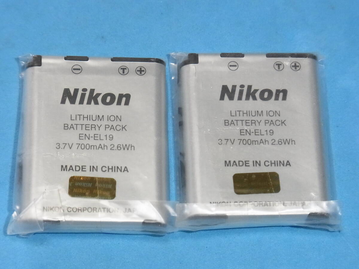  NIKON 未使用品 純正バッテリー EN-EL19 ２個 ケース入り 管理726_画像1