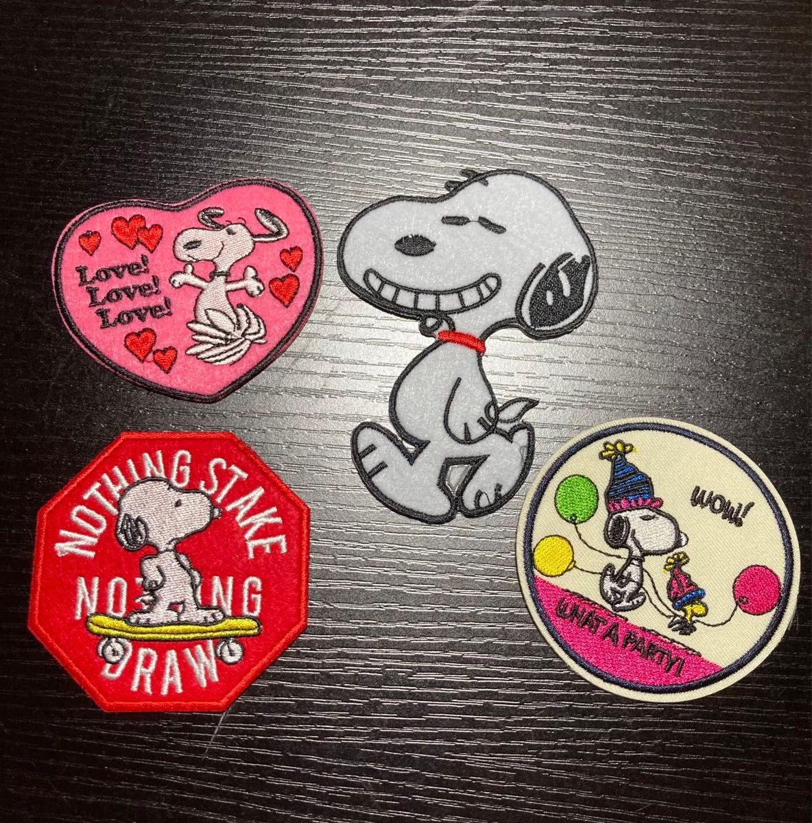 SNOOPY アイロンシート付きワッペン４枚セット④