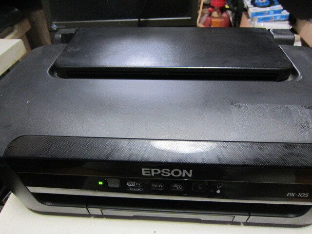 EPSON PX-105 インクジェットプリンタ 印刷動作確認済み リサイクルインク4色ほぼ満タン エプソンプリンタの画像1