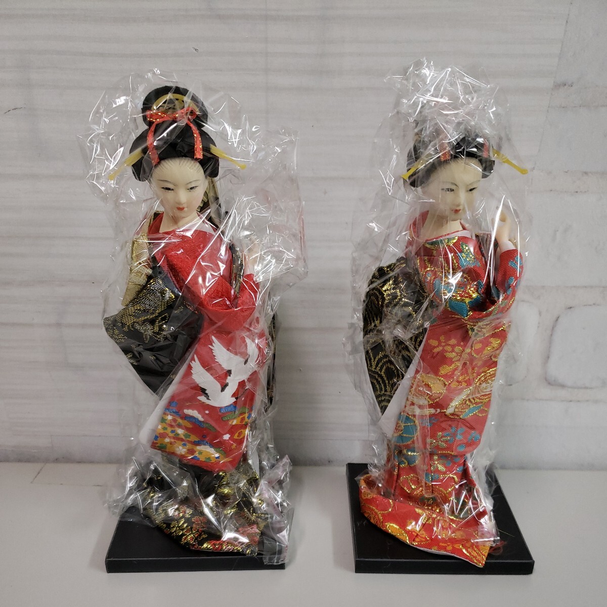 604y1901★日本人形 舞踊 舞妓芸者人形モデル オリエンタルドール 装飾 25cm 日本のお土産 外国人へのプレセント 日本着物人形 2個セット_画像1