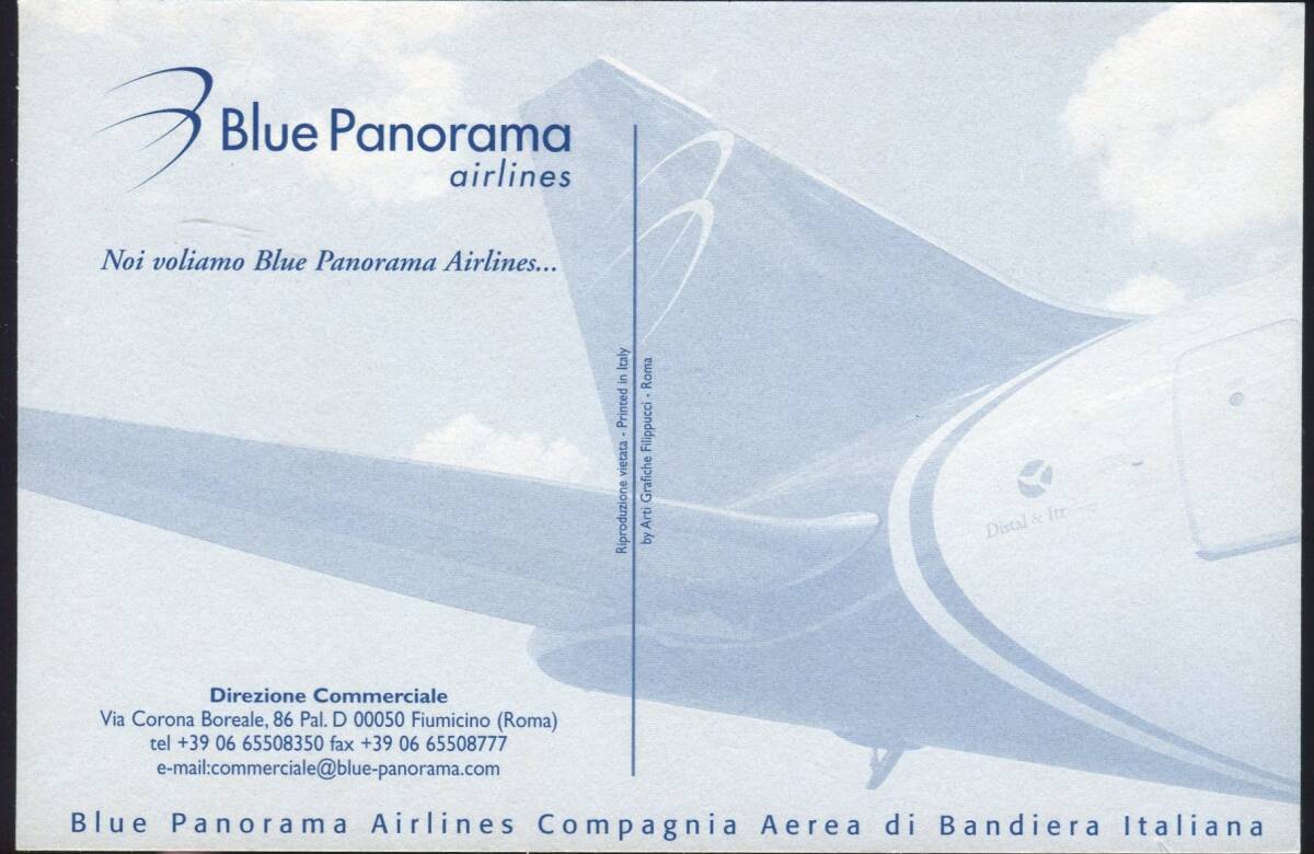航空絵葉書/会社別/BLUEPANORAMA航空/会社製/未使用/01の画像2