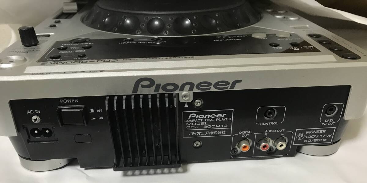 中古動作品 PIONEER CDJ-800MK2 パイオニア DJ用CDプレイヤー シルバー　2007年製