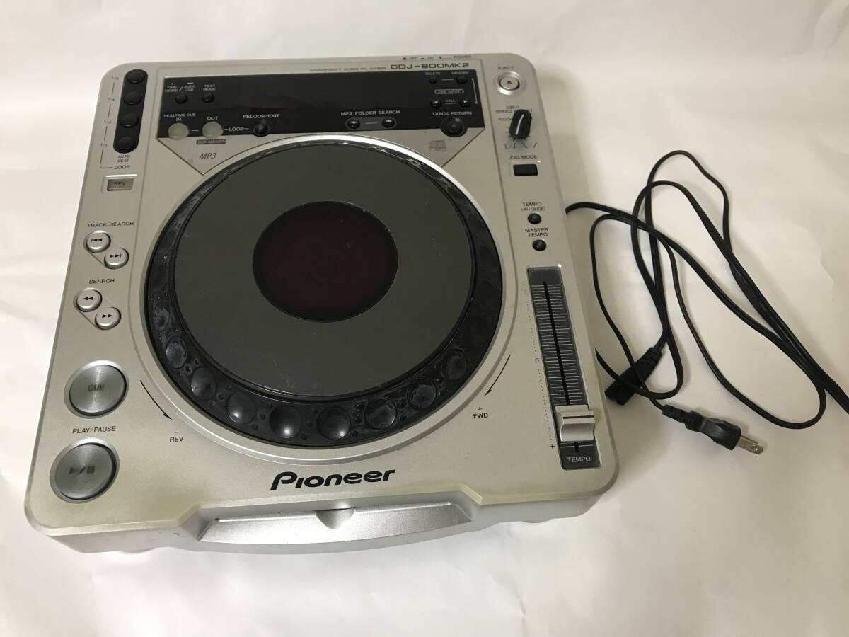 中古動作品 PIONEER CDJ-800MK2 パイオニア DJ用CDプレイヤー シルバー 2007年製 傷多い為格安スタートの画像1