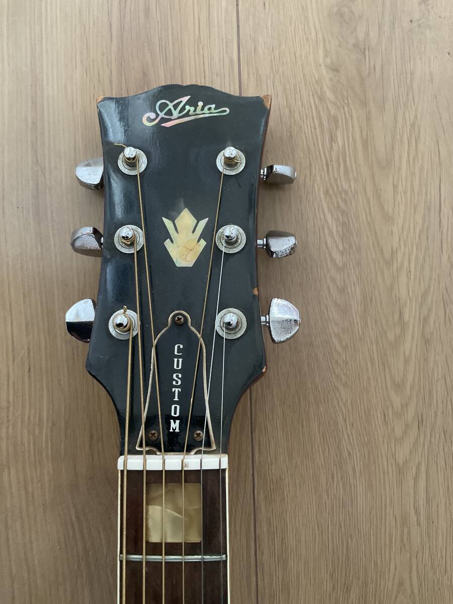 ARIA custom アコースティックギター ジャンク ケース無し 本体のみ アコギ フォークギターの画像3