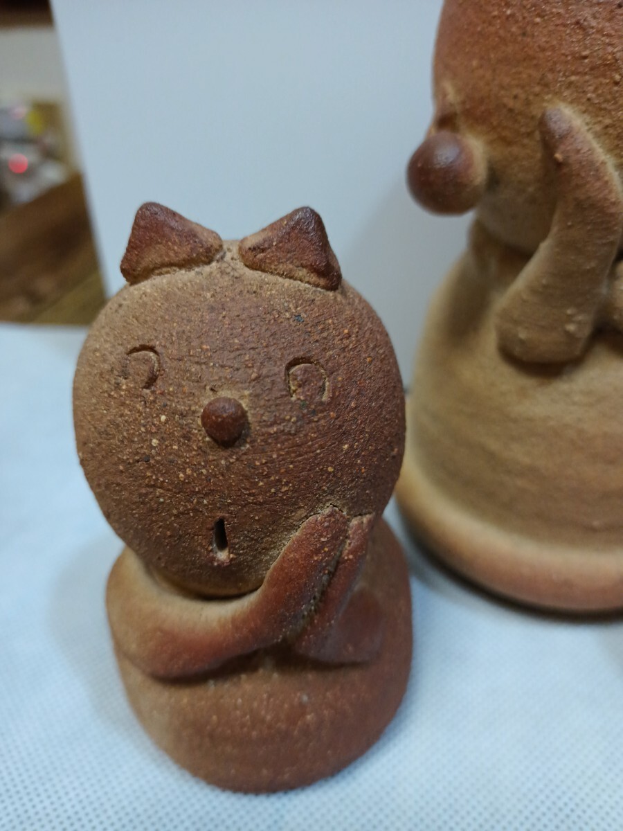 小石原焼置物猫お地蔵さん 置物 インテリア 縁起物 可愛い_画像4