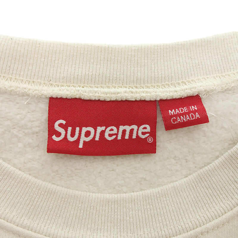 SUPREME 20SS Cutout Logo Crewneck カットアウトロゴ スウェット オフホワイト メンズL_画像3