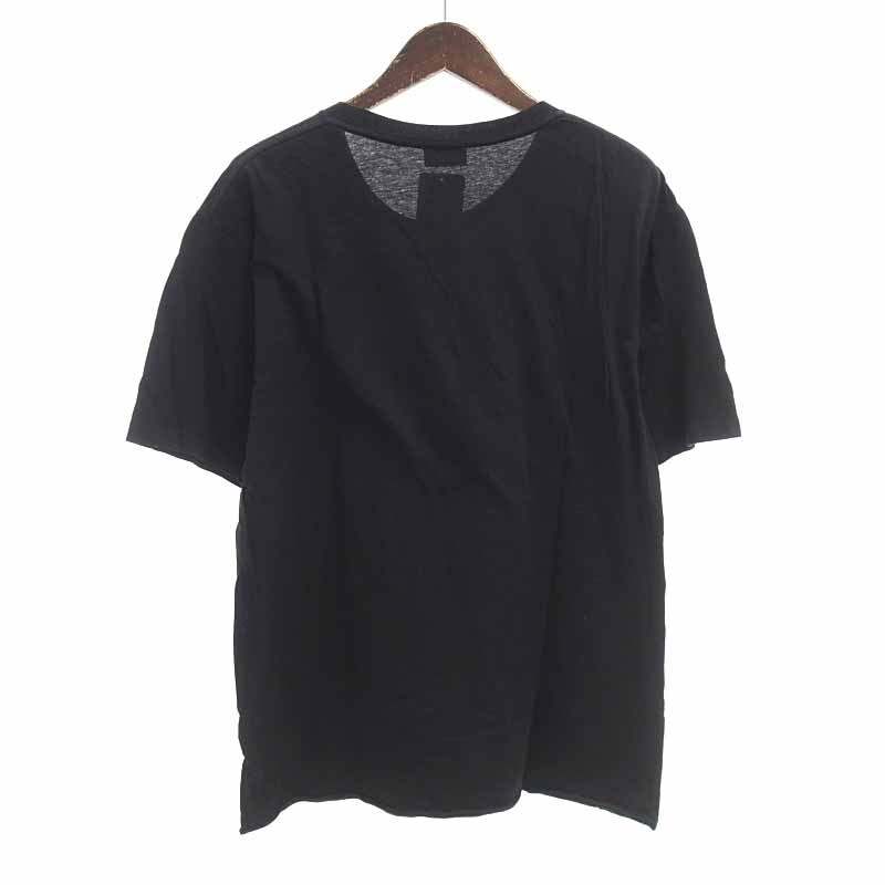 【PRICE DOWN】SAINT LAURENT PARIS 18SS オーバーサイズ シグネチャー ロゴプリント 半袖 カットソー Tシャツ ブラック メンズXSの画像2