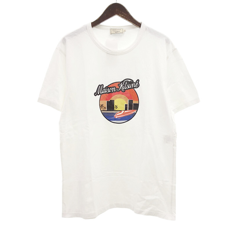 【PRICE DOWN】MAISON KITSUNE AM00115AT1501 プリント 半袖 Tシャツ ホワイト メンズXL_画像1