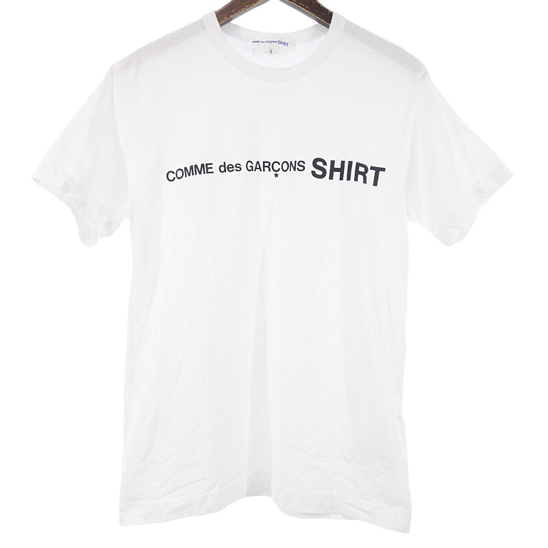 COMME DES GARCONS SHIRT ロゴ プリント 半袖 クルーネック Tシャツ ホワイト メンズM_画像1
