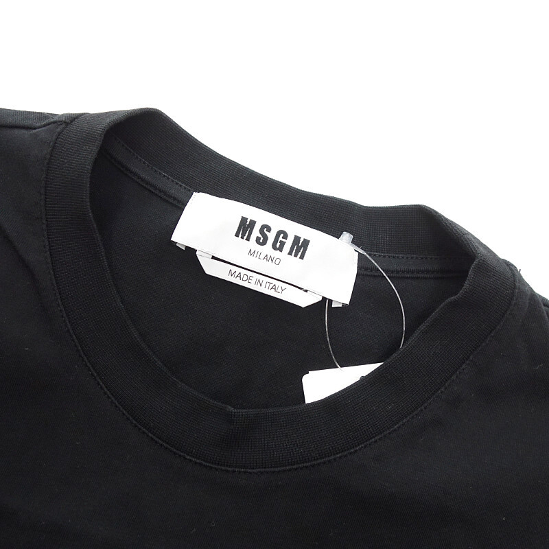 【PRICE DOWN】MSGM ペイント ロゴ プリント クルーネック 半袖 Tシャツ ブラック メンズS_画像6