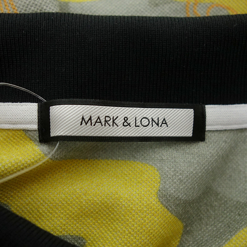 MARKLONA ゴルフ 22SS Affection Polo 半袖 ポロシャツ Tシャツ イエロー メンズ50の画像3