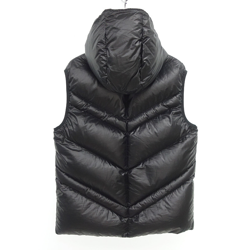 MONCLER GUNTUR GILET フーディ ダウン ベスト ブラック メンズ4_画像2