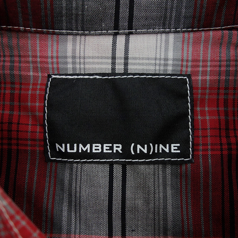 【特別価格】NUMBER NINE 17SS WESTERN SHIRTS OMBRE CHECK シャツ レッド系 メンズ3の画像3