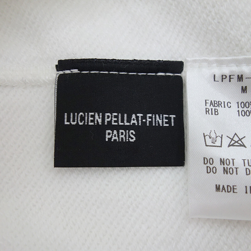【特別価格】LUCIEN PELLAT-FINET ハンドライティング ホーンスカル プルオーバー パーカー ホワイト メンズMの画像3