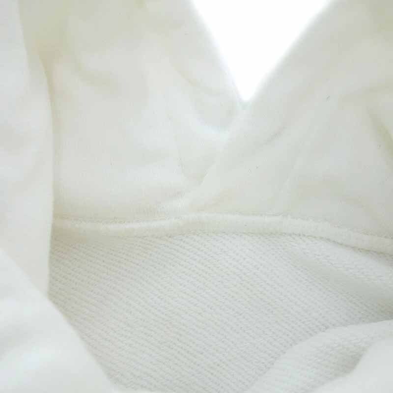 【特別価格】LUCIEN PELLAT-FINET ハンドライティング ホーンスカル プルオーバー パーカー ホワイト メンズMの画像6