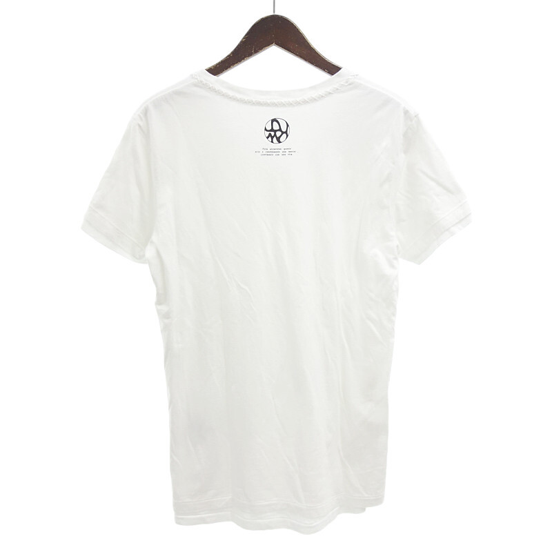 【特別価格】AKM T127 LCC006 S-S HAND STITCH V-CECK Tシャツ ホワイト メンズMの画像2