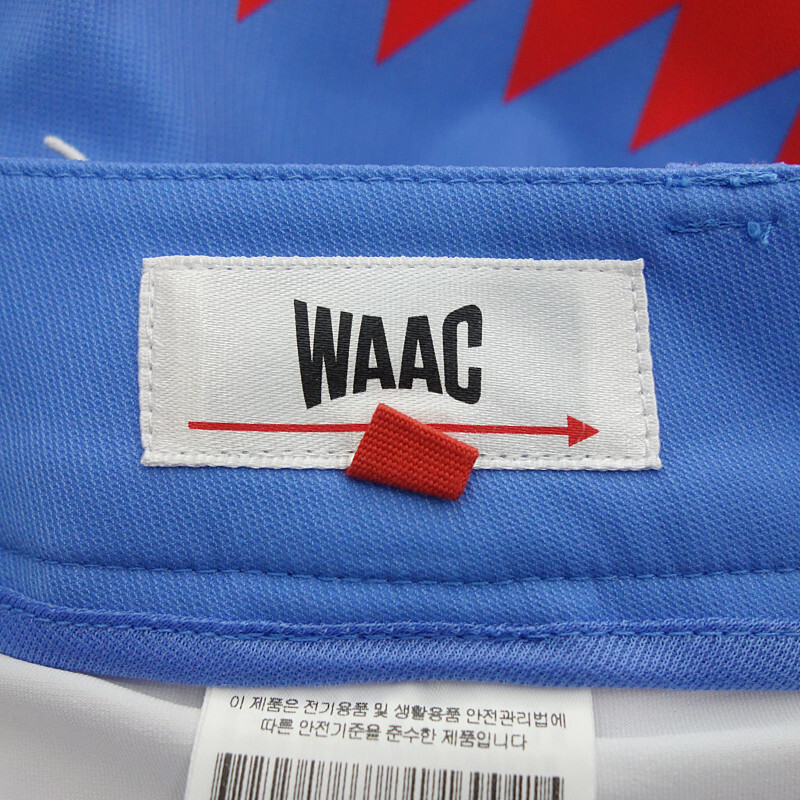 【特別価格】WAAC ゴルフ ジグザグ ボーダー プリント スカート ブルー レディース3_画像3