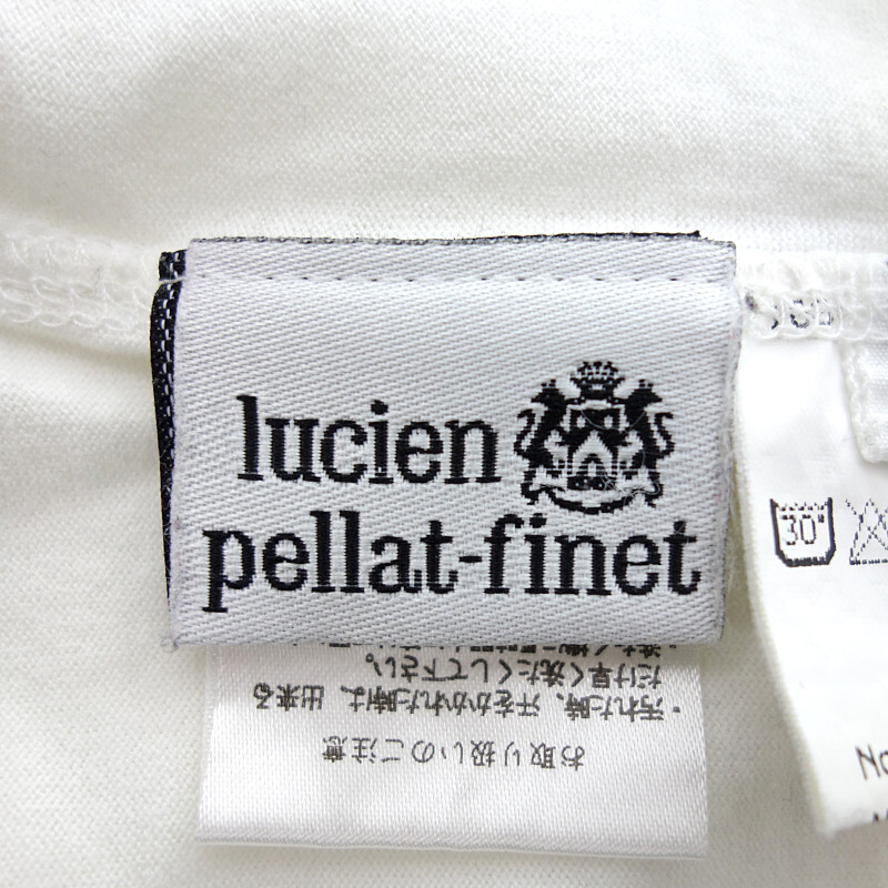 【特別価格】LUCIEN PELLAT-FINET スカル プリント バックラインストーン カットオフ 長袖 Tシャツ カットソー ホワイト メンズLの画像3