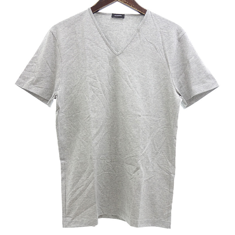 【特別価格】JIL SANDER Vネック 半袖 カットソー Tシャツ グレー メンズMの画像1