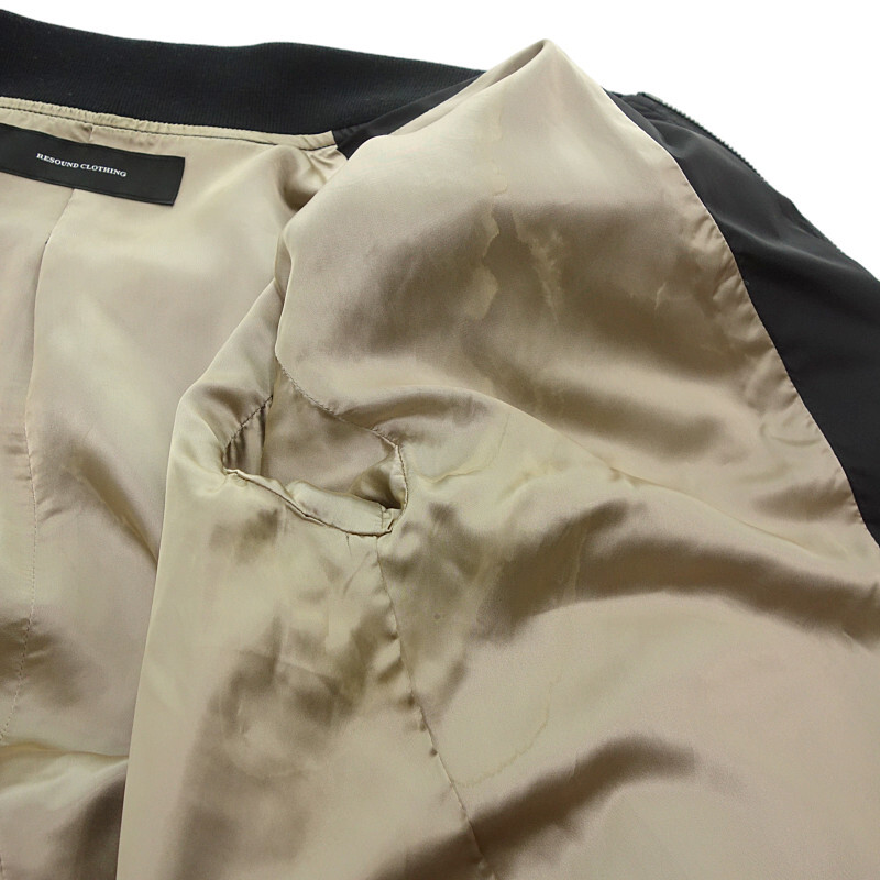 【PRICE DOWN】RESOUND CLOTHING DAVID JACKET MA-1 ミリタリー ボンバー ブルゾン ジャケット ブラック メンズ2の画像7