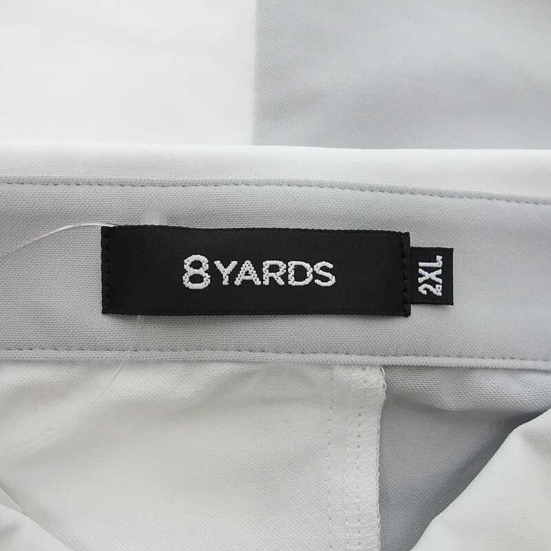 8YARDS SEPARATED POLO ゴルフ セパレート 半袖 ポロ シャツ グレー×ホワイト メンズ2XLの画像3