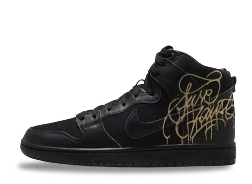 Faust Nike SB Dunk High "Black and Metallic Gold" 24cm DH7755-001_画像1